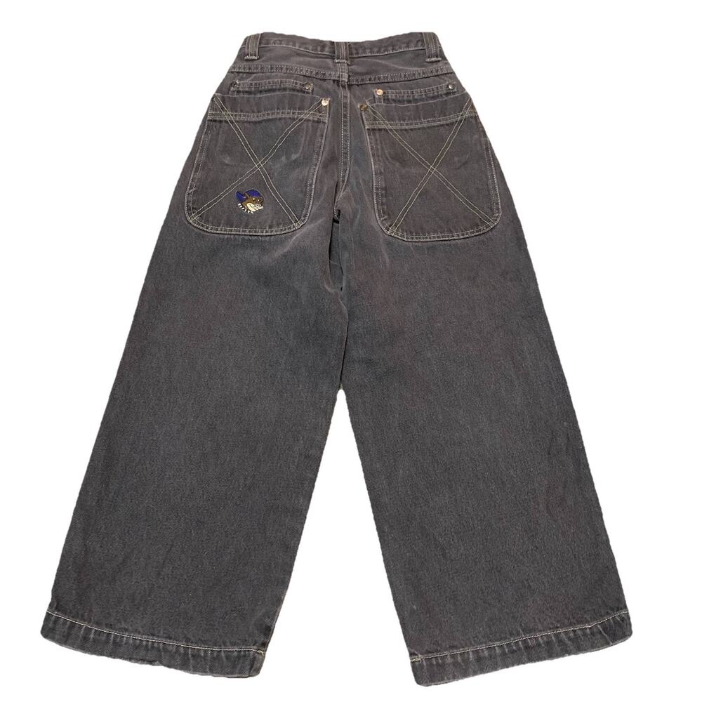 Vintage On The Brink Y2K Baggy Wide Leg JNCO Style Jeans Kids 10 Washed Black